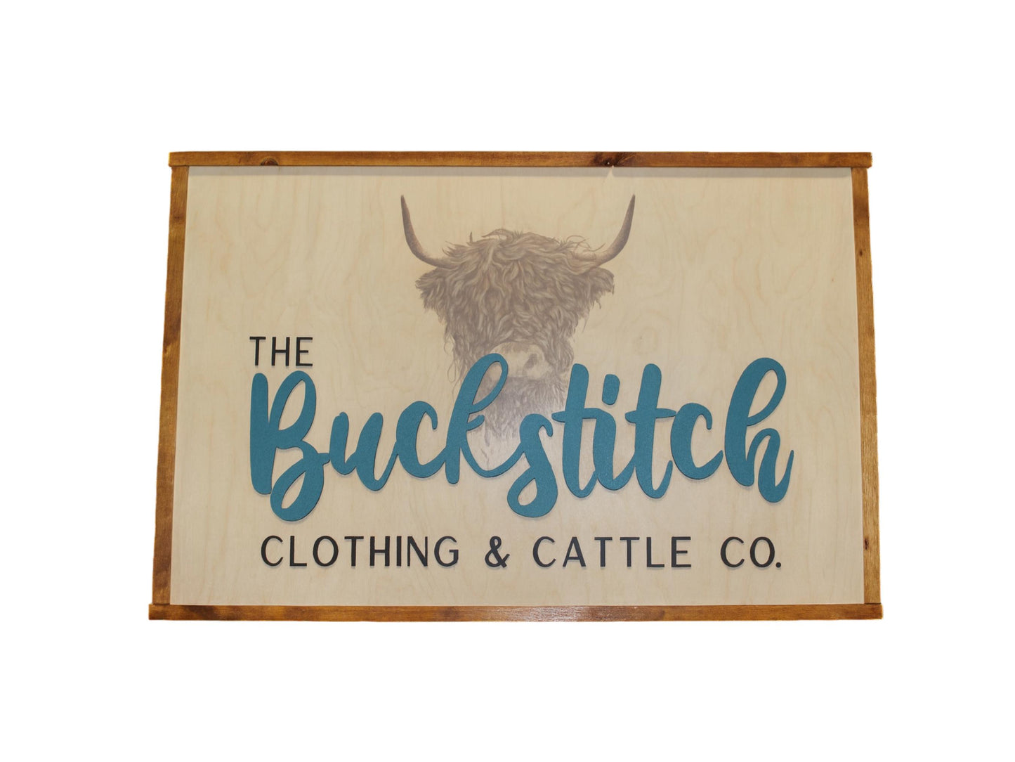 Highland Cow Cattle Company Wood Sign Raised Text Large Printed Scottish Western Country Primitive Clothing Wall Hanging Decoration