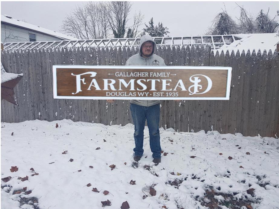 Custom Farm Large Sign Over-sized Rustic Wood Laser Cut Out 3D Extra Large Sign Footstepsinthepast Established Homestead Handmade Farmstead