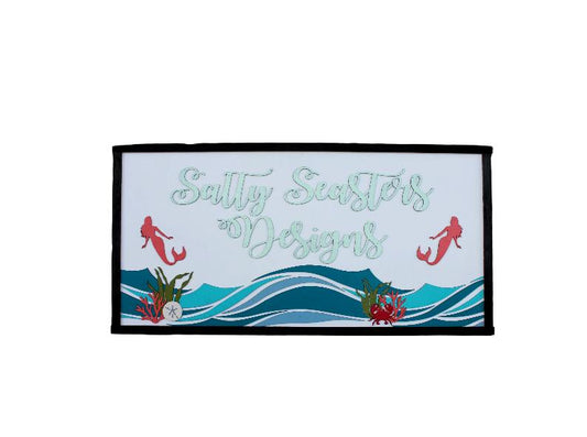 Custom Mermaid Beach Coral Costal Underwater Waves Wood Laser Cut Out 3D Sign Elevated Letters Tropical Personalized Handmade Business Sign