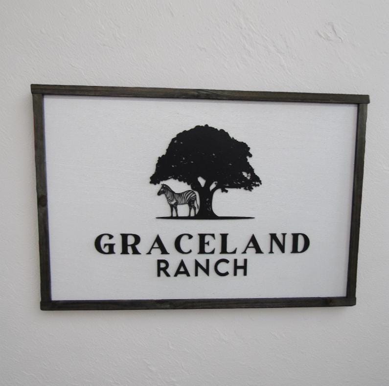Custom Business Sign Rectangle 3D Large Custom Farm Ranch Oak tree Your LOGO Company Indoor Outdoor Small Business Logo Laser Cut Wood Sign