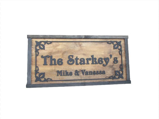 Custom Personalized Home Decor Wedding Gift New Home Gift Scroll Wooden Handmade Home Decor Couples Sign Rustic 3D Raised Text Gothic Style