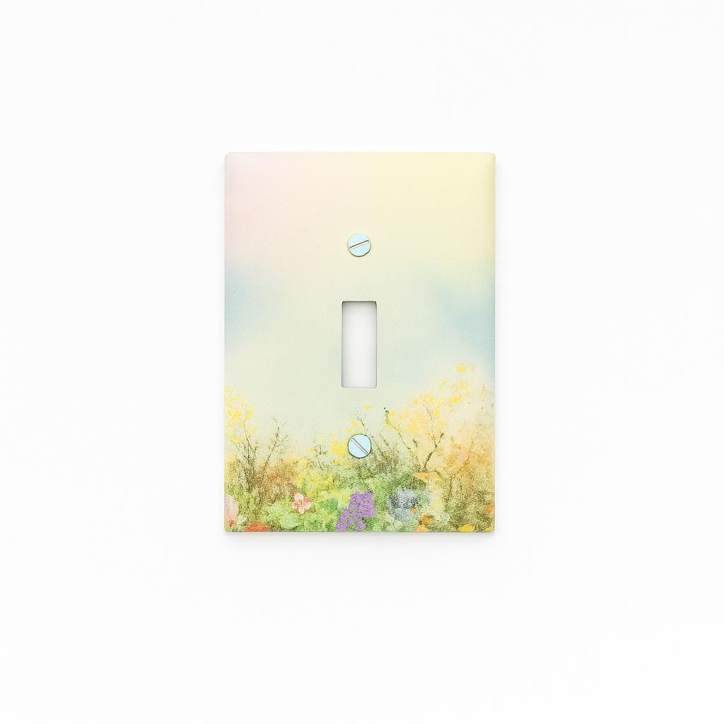Flowers Wild Flower Floral Nursery Spring Printed in Color Light Switch Cover Plate Durable Baby Room Kids Room