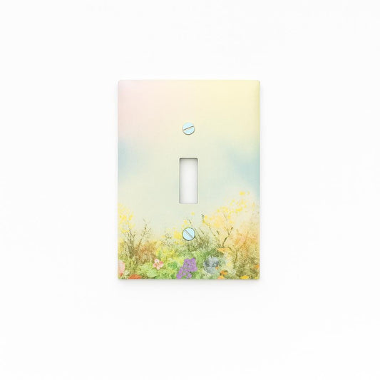 Flowers Wild Flower Floral Nursery Spring Printed in Color Light Switch Cover Plate Durable Baby Room Kids Room