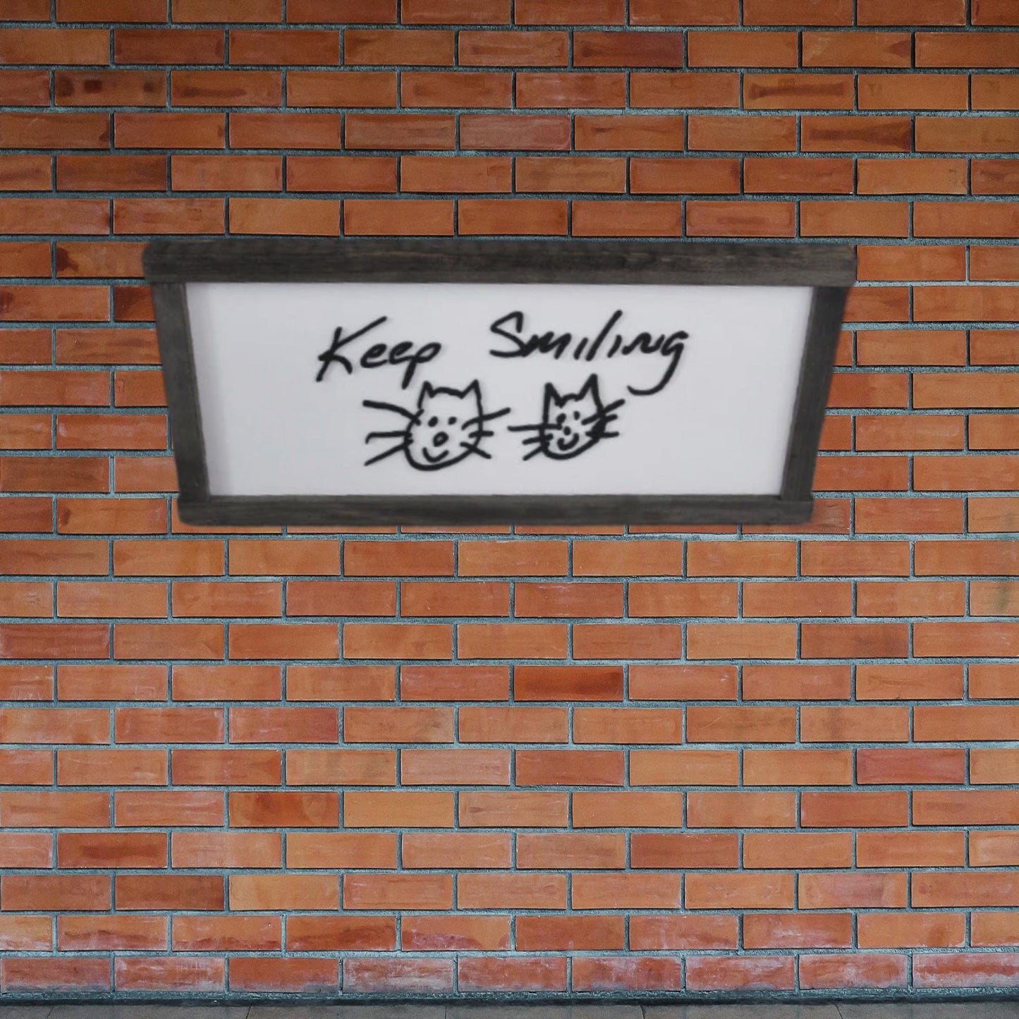 Keep Smiling Reminder Doodle Cat Dog Smile Handwriting Custom Note Loved One 3D Handmade Framed Laser Cut Family Uplifting Encourage