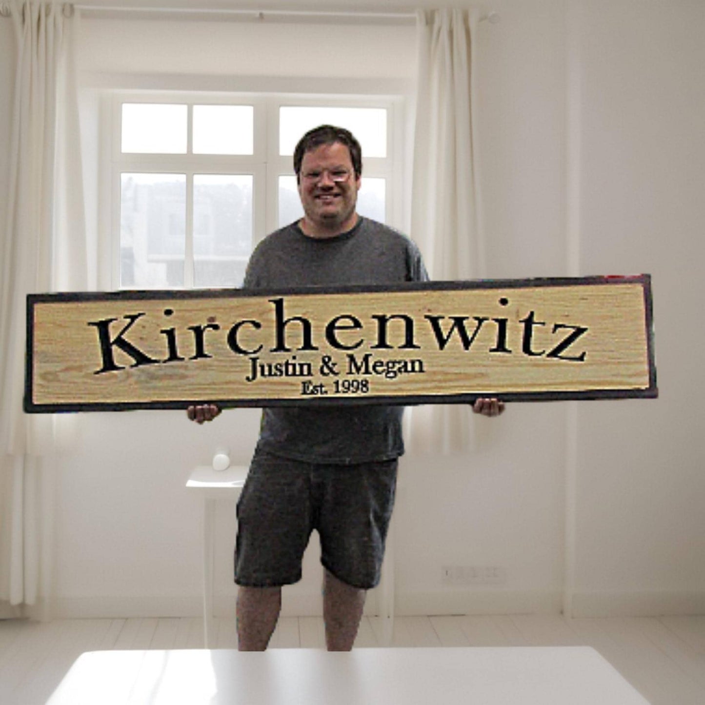 Personalized Last name Wedding Gift Established Year Couple Married Engagement New Home Custom Name Date Wooden Routed Engraved Etched Sign