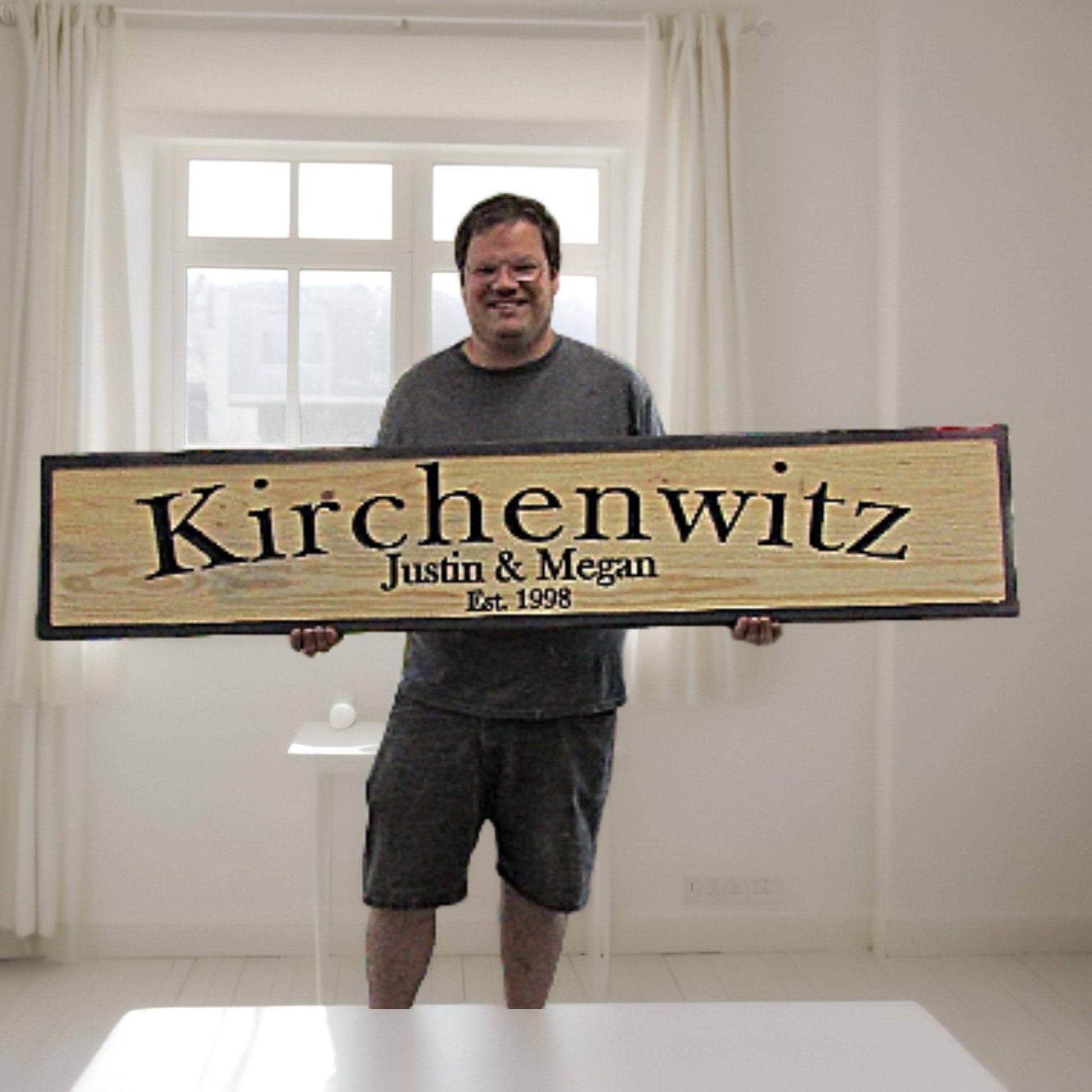 Personalized Last name Wedding Gift Established Year Couple Married Engagement New Home Custom Name Date Wooden Routed Engraved Etched Sign