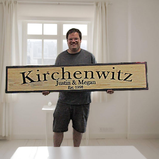 Personalized Last name Wedding Gift Established Year Couple Married Engagement New Home Custom Name Date Wooden Routed Engraved Etched Sign
