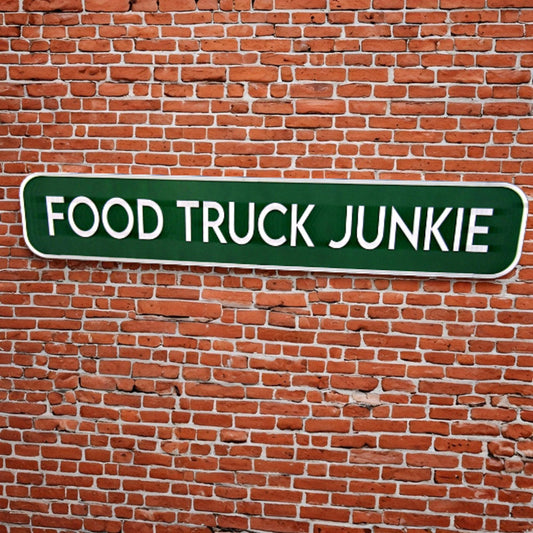 Custom Wood Handmade Sign Food Truck Signage Commerical Food Handmade Green Personalized Grill Outdoor Eating Festival On The Go 3D Large