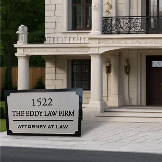 Custom Wood Sign Law Firm Indoor Address Attorney At Law Outdoor Wooden Engraved Large Routed Thick Wooden Sign Commerical Signage