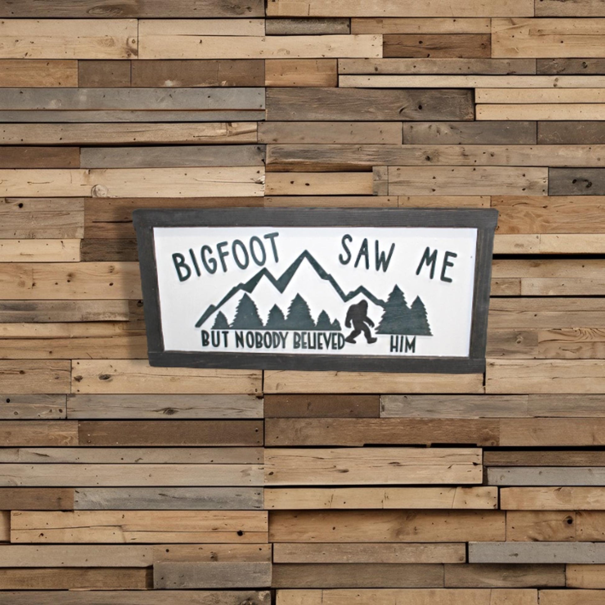 Bigfoot Saw Me But Nobody Believed Him Believer 3D Wood Sign Country Primitive Wall Hanging Decoration Mountains Joke Goofy Funny Rustic
