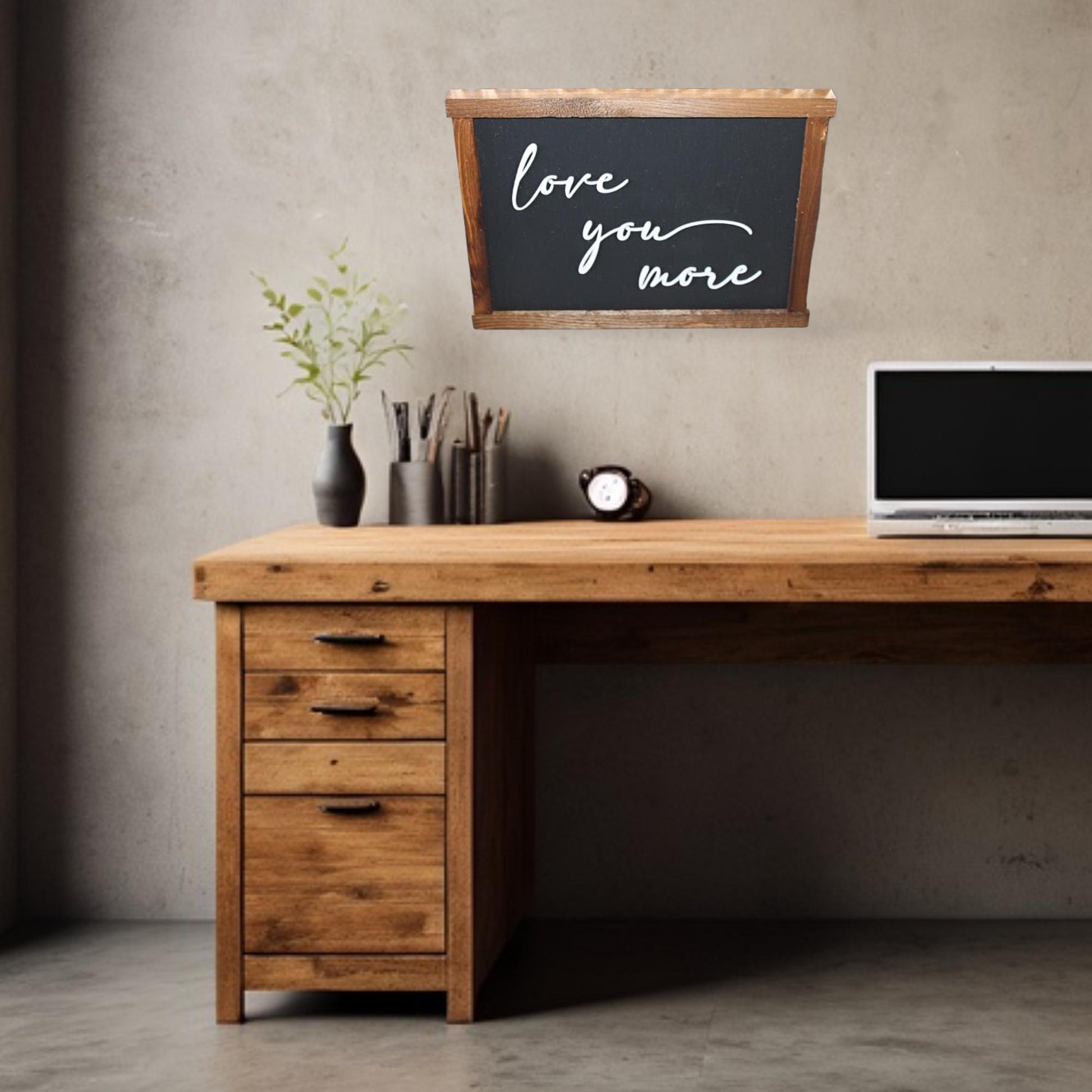 Love you more Handmade Home Decor Giftable Couple Living Room Baby Room Bedroom Decor Sign Wooden Sign Black Brown Raised Layered