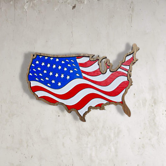USA Flag Cutout Handmade 3D Layered Country United States Stars and Stripes States of America Made in the USA Red white and blue Patriotic