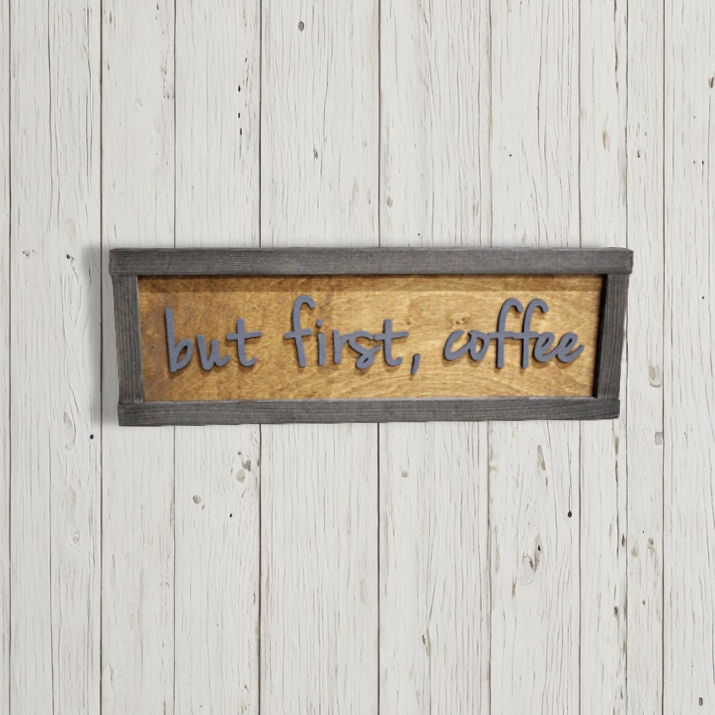 But First Coffee Wood Sign 3D Raised Text Coffee Bar Decoration Wall Art Wood Farmhouse Rustic Primitive Simple Wall Decoration Phrase
