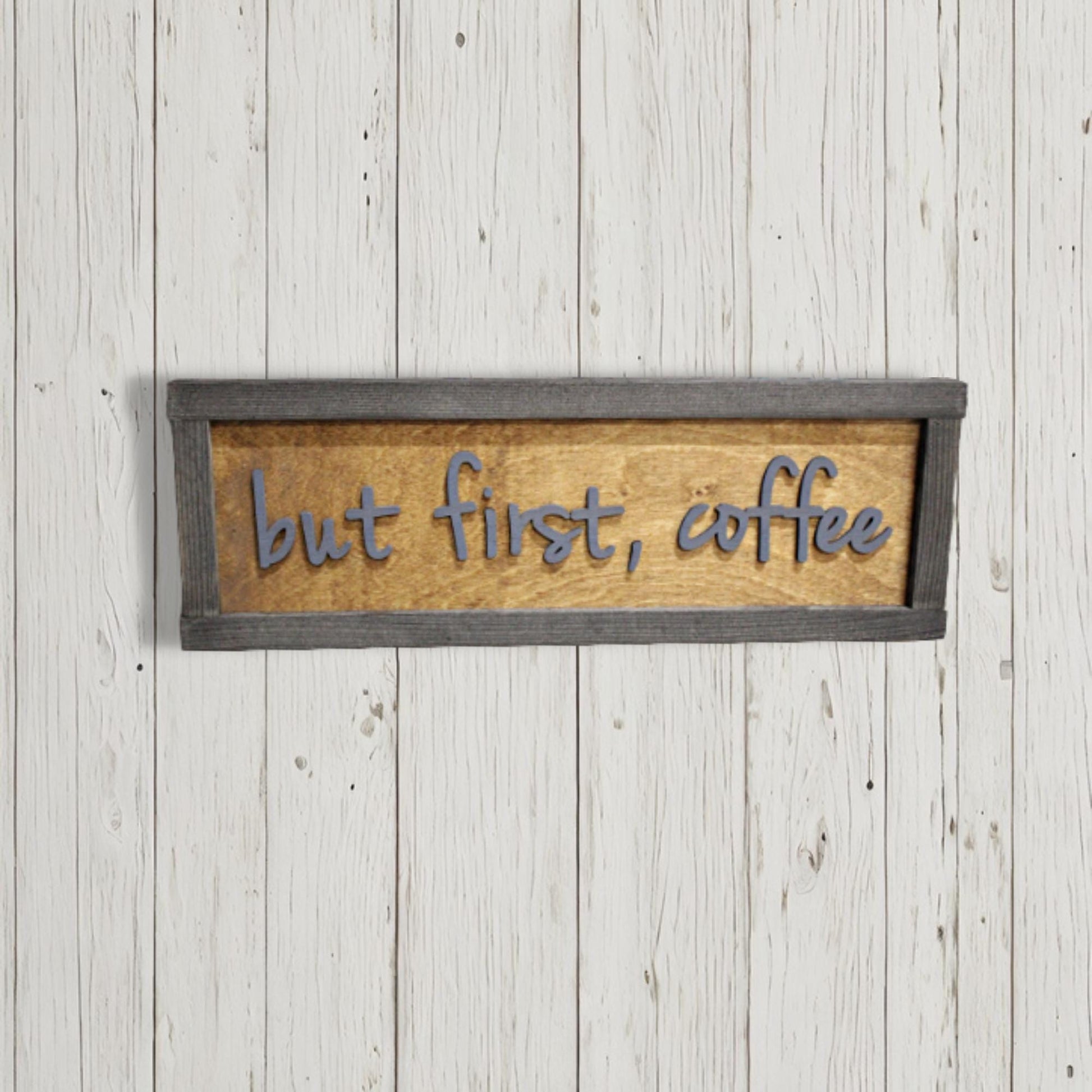 But First Coffee Wood Sign 3D Raised Text Coffee Bar Decoration Wall Art Wood Farmhouse Rustic Primitive Simple Wall Decoration Phrase