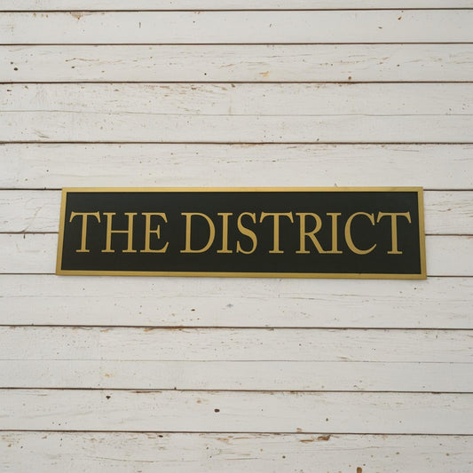Large Custom Ranch Sign Over-sized Rustic Business Name Logo Wood Laser Cut Out 3D Extra Large Sign Footstepsinthepast Black and Gold