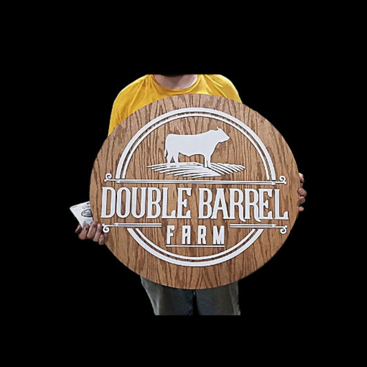 large wood custom farm sign round ranch signage indoor outdoor can be hanging