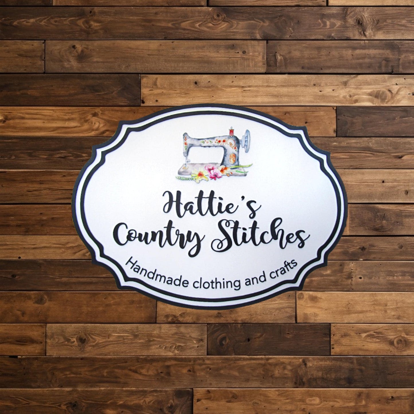 Custom Wood Sign Seamstress Sewing Machine Handmade Decor Clothing Store Sign Color Raised Logo 3D Personalized Commerical Signage Oval