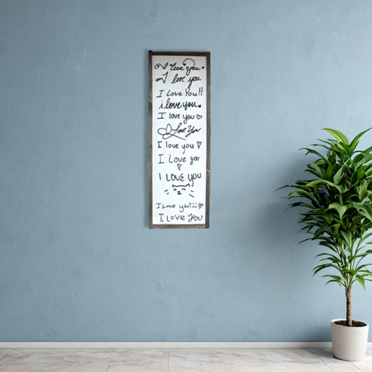 Custom Gift I love you Handwriting Sign Kids Parents Grandparents for her Gift for him Raised 3D Note Reminder Wedding Mothers Day Frame