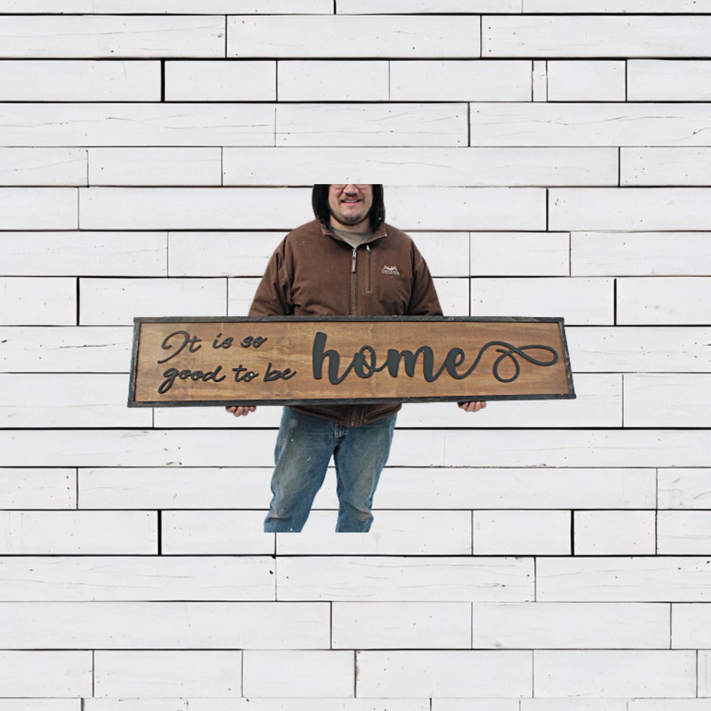 It Is so Good To Be Home, Large Custom Sign, Over-sized Rustic, Wood, Laser Cut Out, Raised Letters, Extra Large, Sign, Couch Sign Fireplace