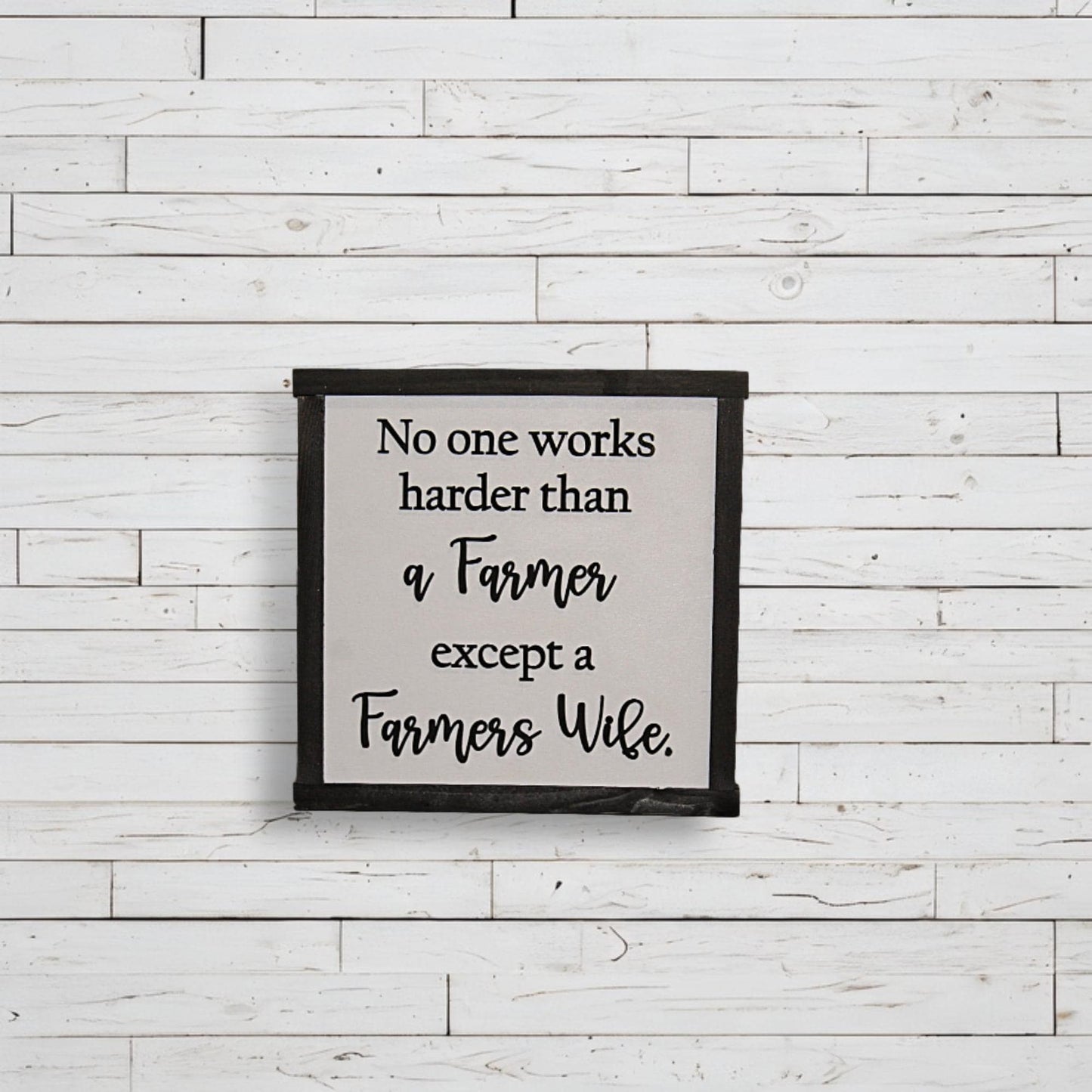 No One Works Harder Than A Farmers Wife Decor Sign Appreciation Gift Farming Wife 3D Handmade Wood Sign Raised Text Farmers Kitchen Living