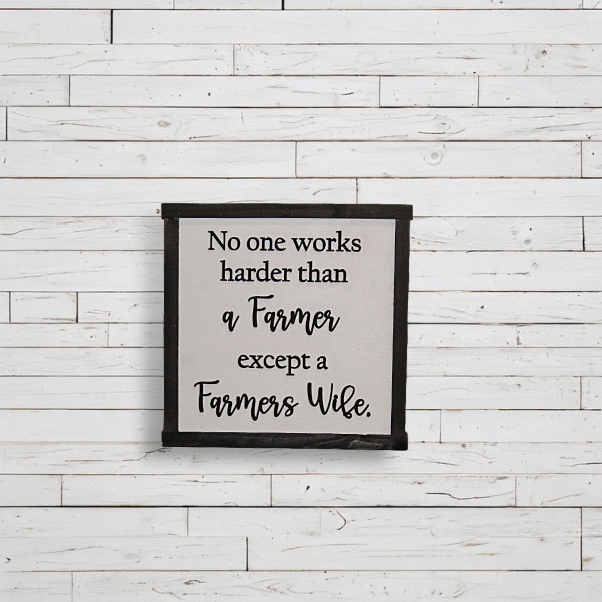No One Works Harder Than A Farmers Wife Decor Sign Appreciation Gift Farming Wife 3D Handmade Wood Sign Raised Text Farmers Kitchen Living