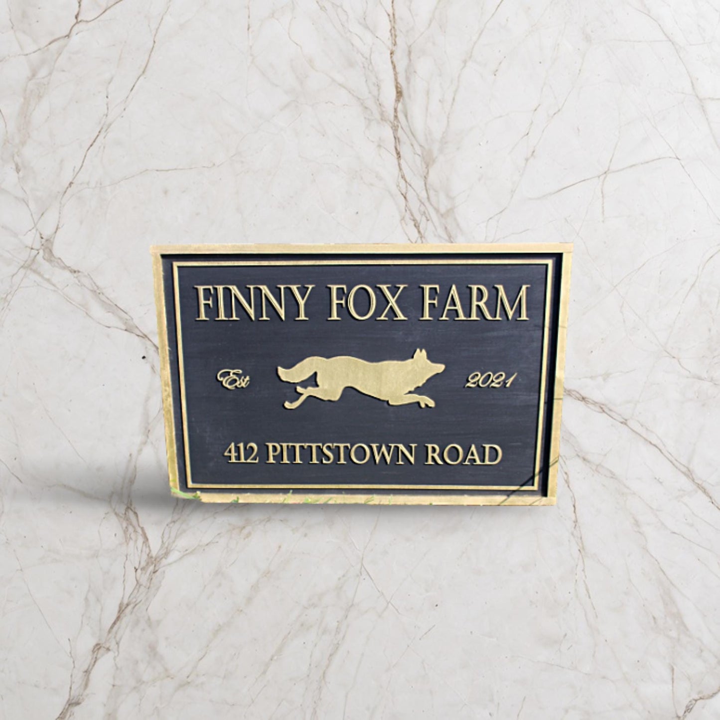 Large Commercial Signage Custom Farm Sign Outdoor Address Use My Logo Graphic Office Small Business Entrance Established Finny Fox Farms
