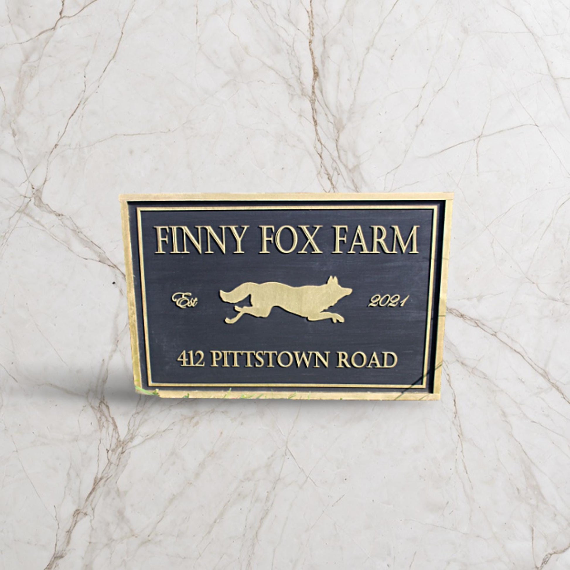 Large Commercial Signage Custom Farm Sign Outdoor Address Use My Logo Graphic Office Small Business Entrance Established Finny Fox Farms