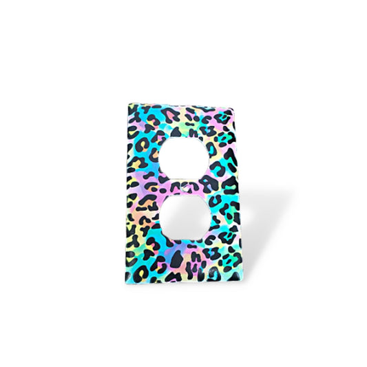 Cheetah Print Rainbow Nursery Spring Printed in Color Light Switch Cover Plate Durable Baby Room Kids Room