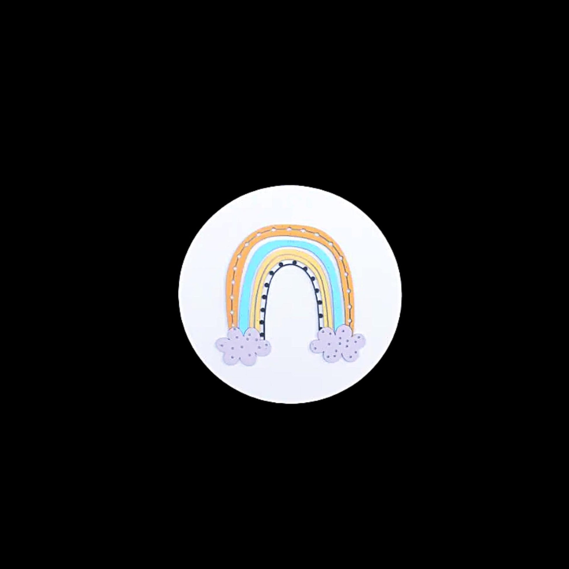 Rainbow Boho Colorful Nursery Bohemian Pastel Girls Room Bedroom Bathroom Decor handmade wooden sign 3D Layered Wall Art Round