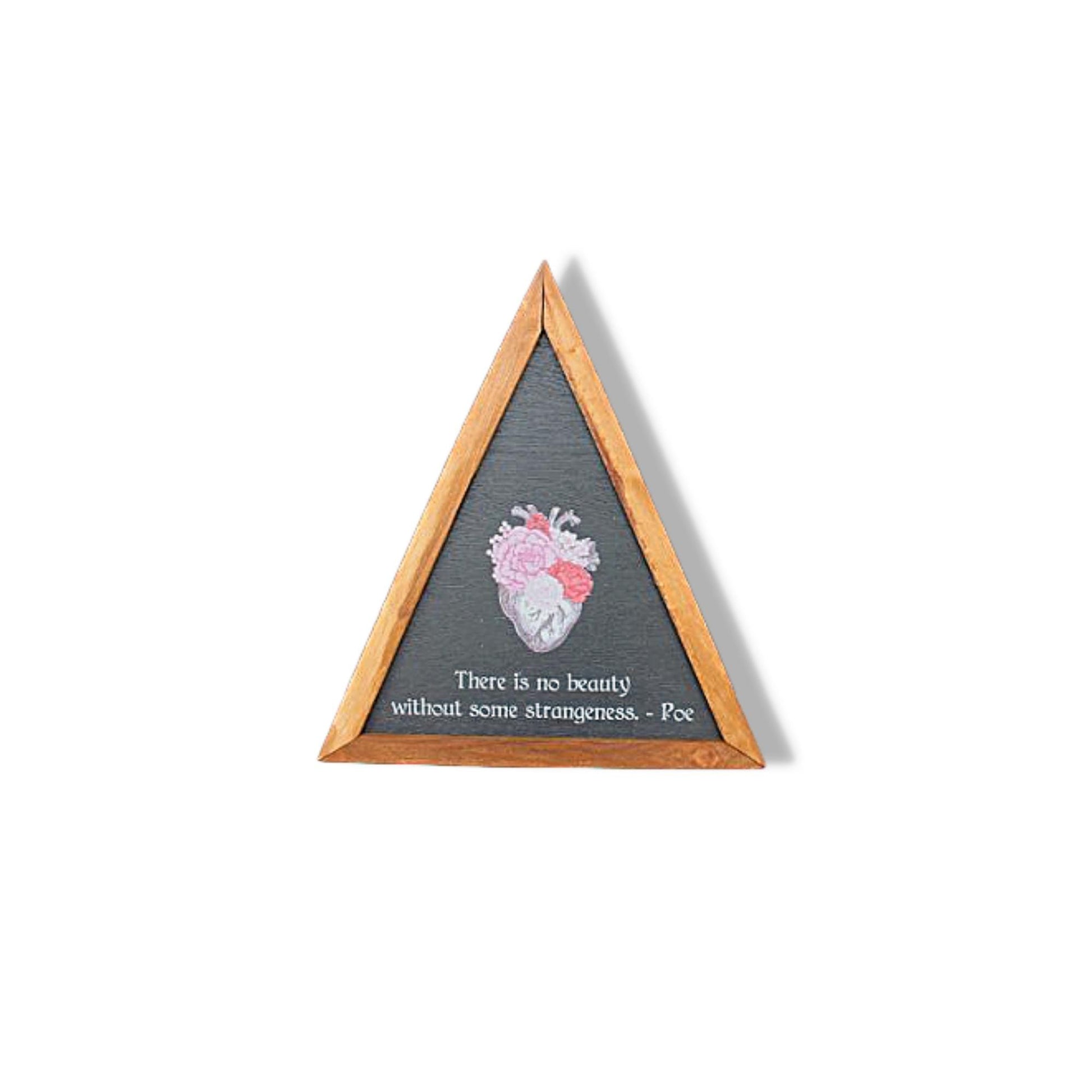 Beauty Strangeness Poe Heart Flowers Decor Triangle Quote Framed Home Decor Poem Edgar Goth