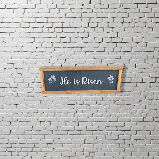 He is risen Easter Faith Christian Wooden Handmade Home Decor Floral Layered Unique Sign Wall Art