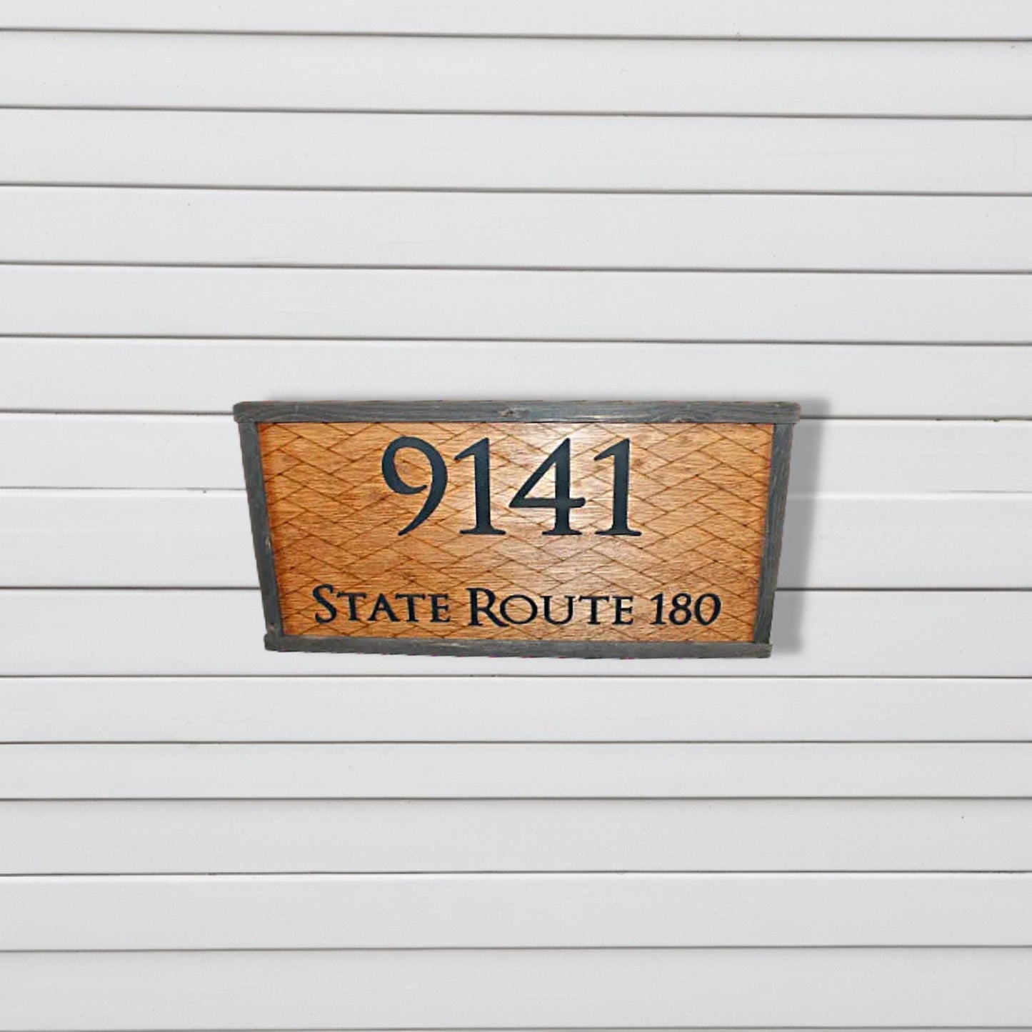 Custom Address Sign Chevron Herringbone Subway Tile Engraved Raised Personalized Home Street Sign Wooden Handmade Sign Layered Your Address
