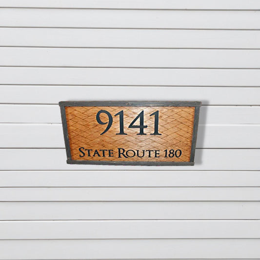 Custom Address Sign Chevron Herringbone Subway Tile Engraved Raised Personalized Home Street Sign Wooden Handmade Sign Layered Your Address