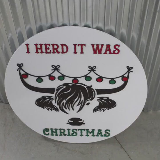 Highland Cow Christmas Sign: Laser Cut Wood Holiday Decor