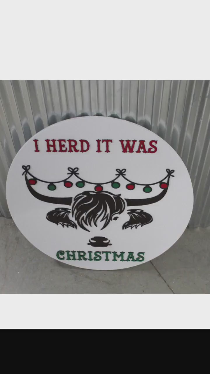 Highland Cow Christmas Sign: Laser Cut Wood Holiday Decor