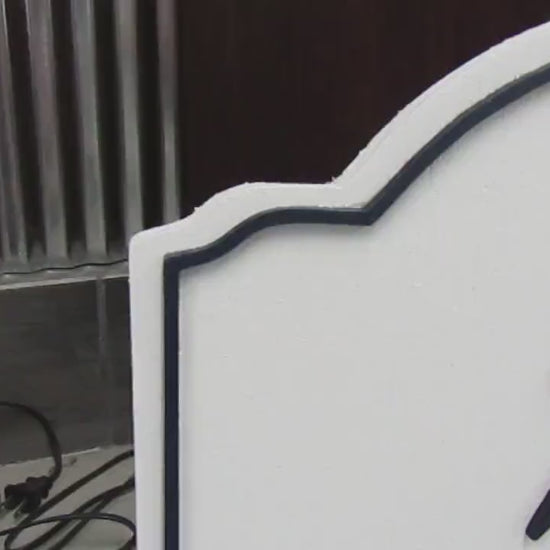 Art Studio Paint Brush Pallette Custom Personalized Contoured Signage Shop Business Sign Wooden Handmade 3D Raised Text Logo Minimalist