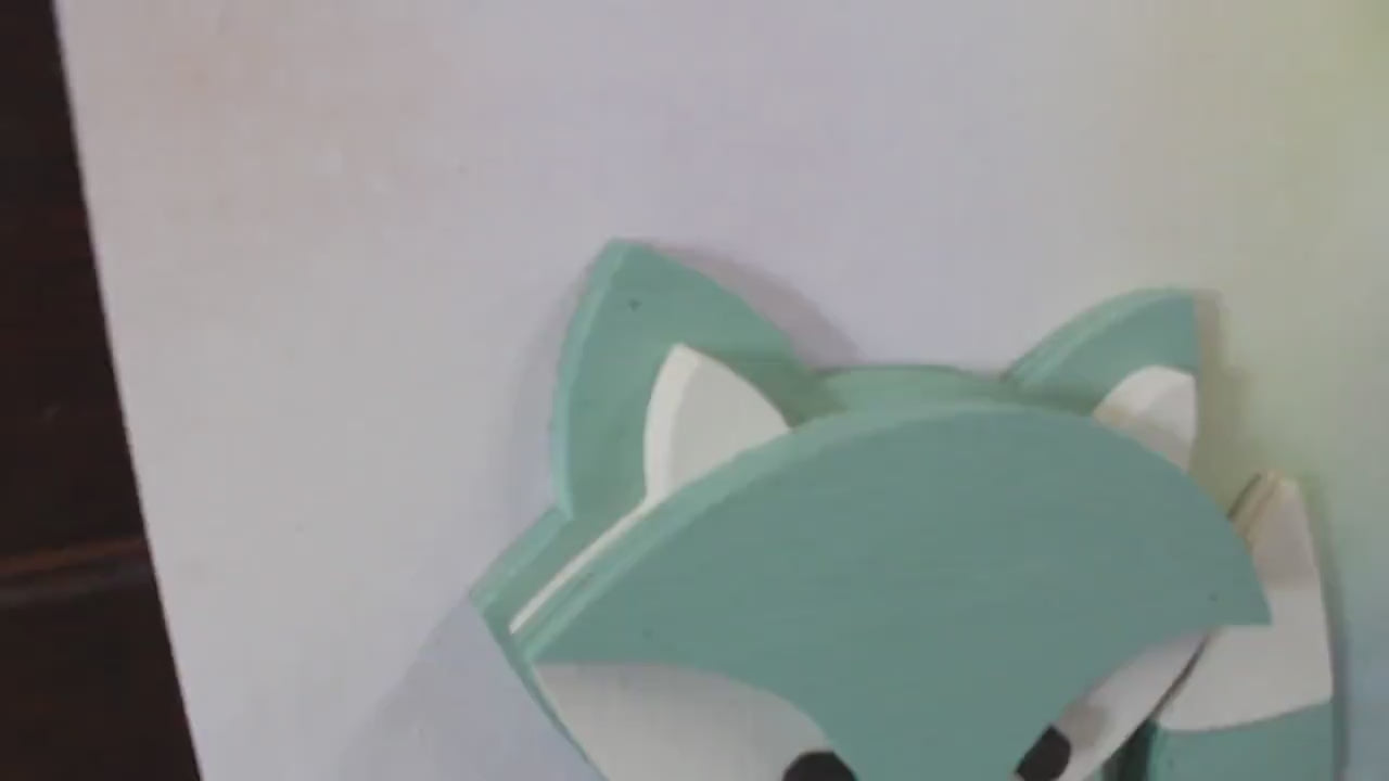 Handmade Teal Fox Floral Nursery Decor: 3D Raised Wall Art