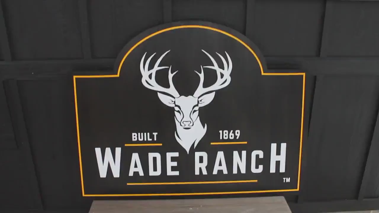 Custom Ranch Sign: Rustic Deer Head Farmhouse Decor