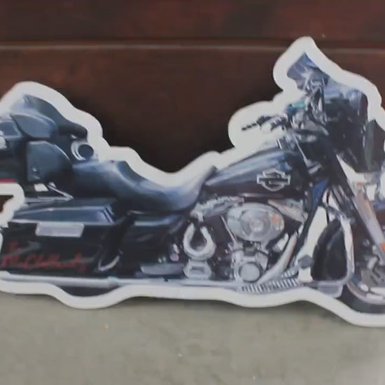 Custom Motorcycle Photo Sign: Weatherproof PVC, Personalized Cutout
