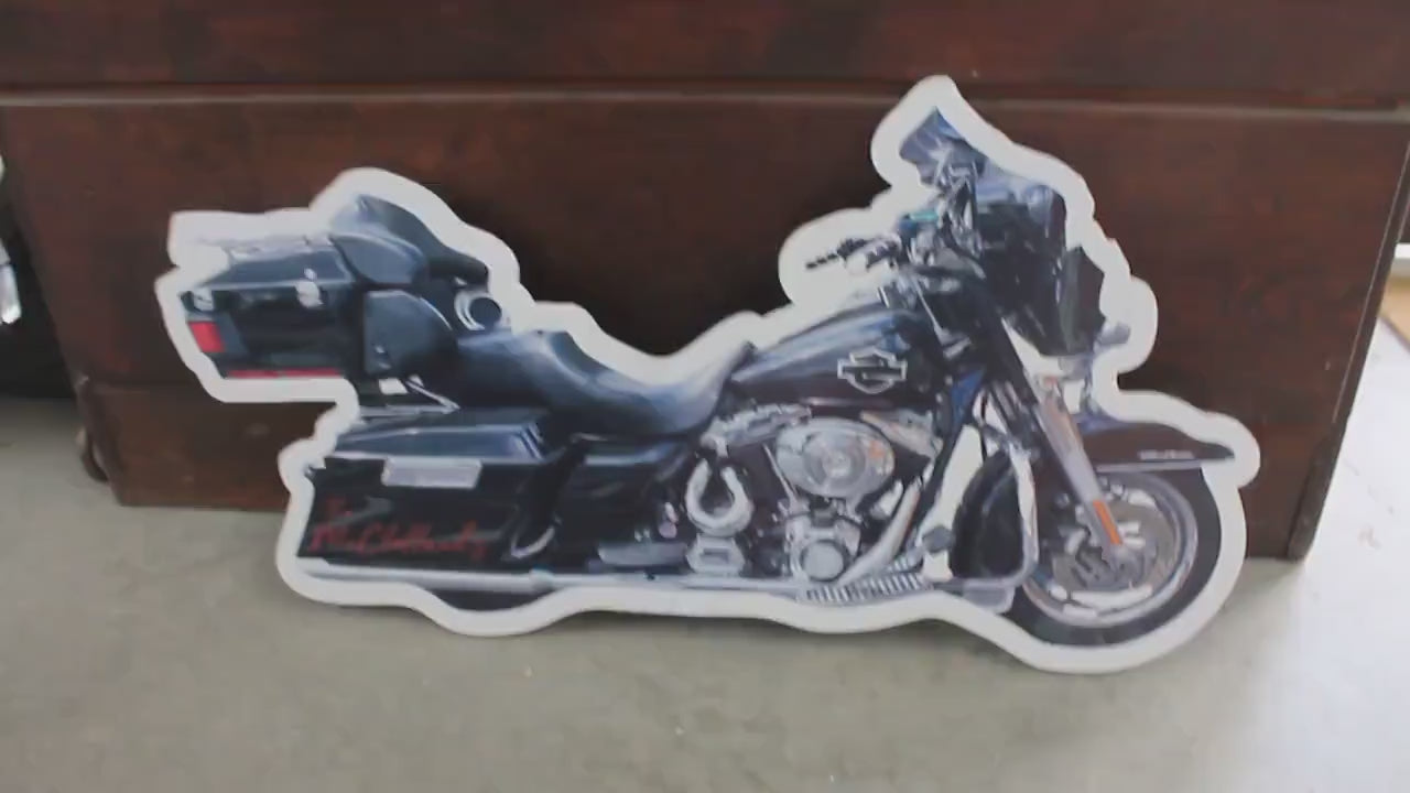 Custom Motorcycle Photo Sign: Weatherproof PVC, Personalized Cutout
