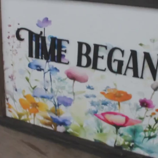 Floral Garden Sign: 3D Raised Text, Rustic Wood Frame