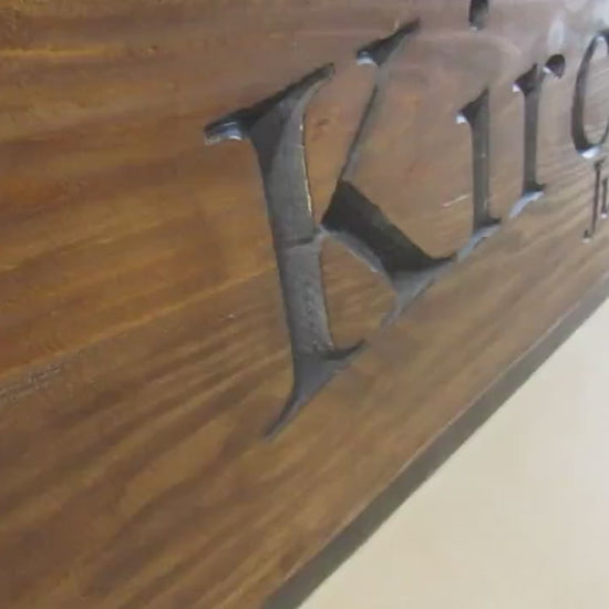 Engraved Family Name Sign – Large Custom Wood Last Name Plaque with Established Date – Rustic Personalized Wall Decor for Home Wedding Gift