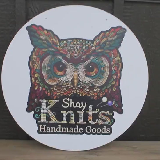 Custom Knitting Crochet Company Weatherproof PVC Sign Your Logo Personalized Round Circle Textured Ready for your Business Logo Personalized