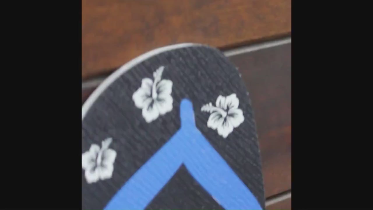 Contour Tropical Flipflop Please Wash Sand BNB Vacation Home Pool Beach Hibiscus Outdoor Weather Proof  PVC Textured Woodgrain