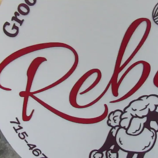 Custom Pet Business Sign: Poodle Logo, Handmade Wooden Sign