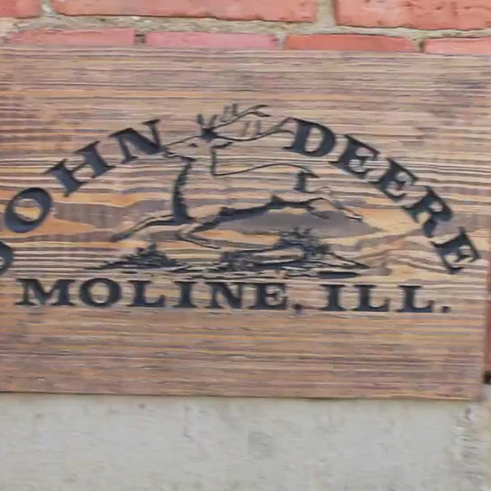 Engraved John Deere Wooden Sign: Farmhouse Garage Decor