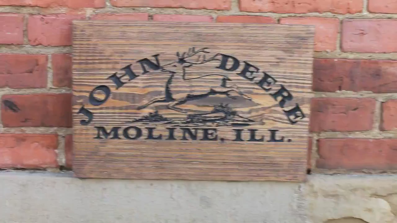 Engraved John Deere Wooden Sign: Farmhouse Garage Decor