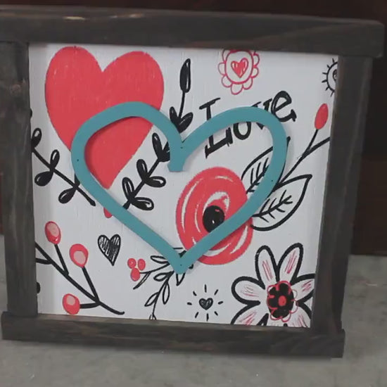 Heart Home Decor Handmade Valentines Day Holiday Seasonal Pink Love Laurel Wall Art Farmhouse Primitive Rustic