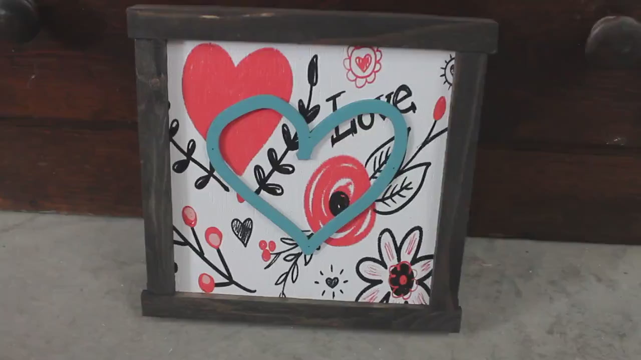 Heart Home Decor Handmade Valentines Day Holiday Seasonal Pink Love Laurel Wall Art Farmhouse Primitive Rustic