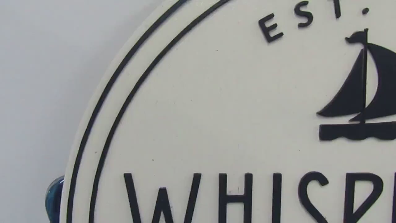 Custom Wooden Logo Sign: Handmade Raised Text Circle